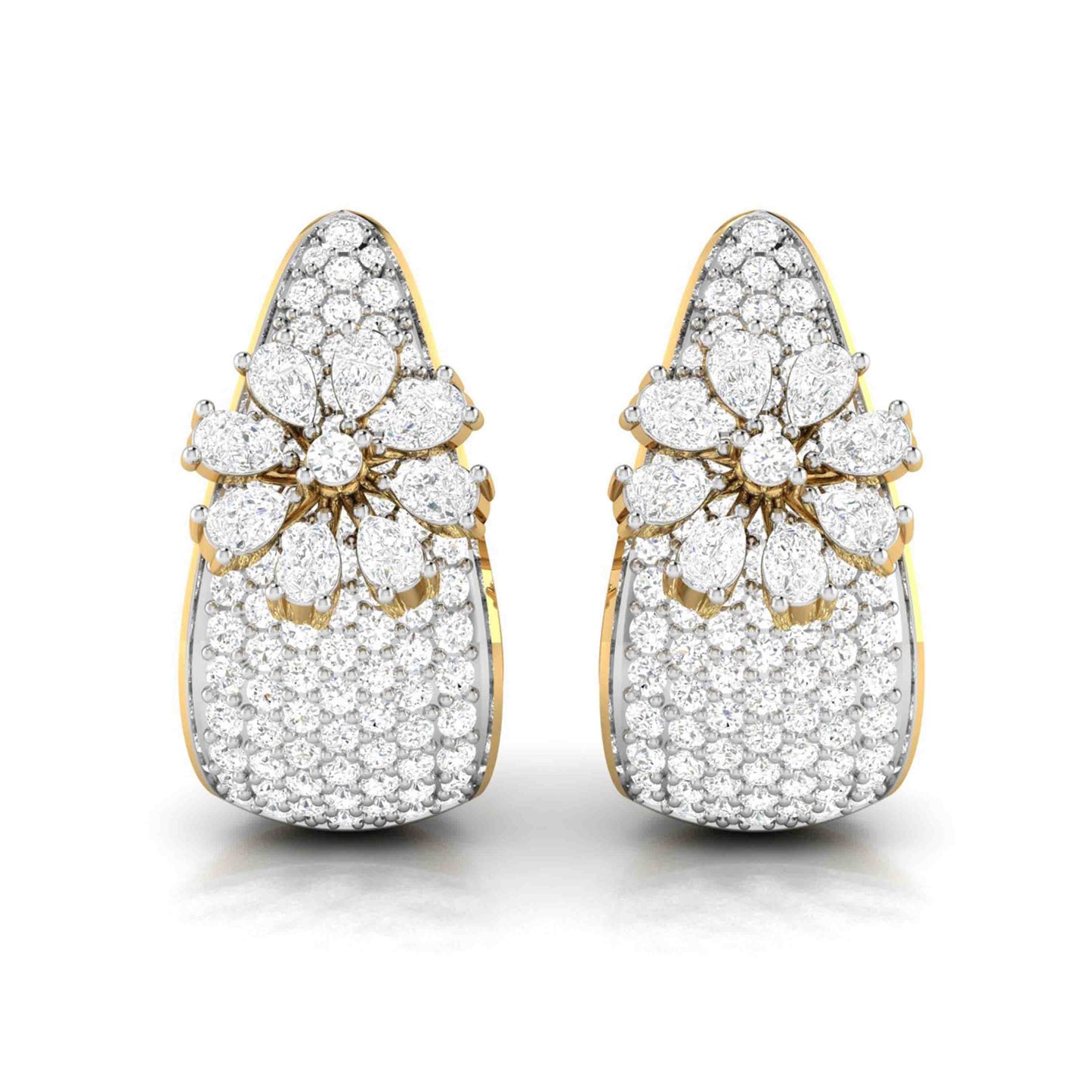 Flower Reign Yellow Gold Diamond Earrings [yg]