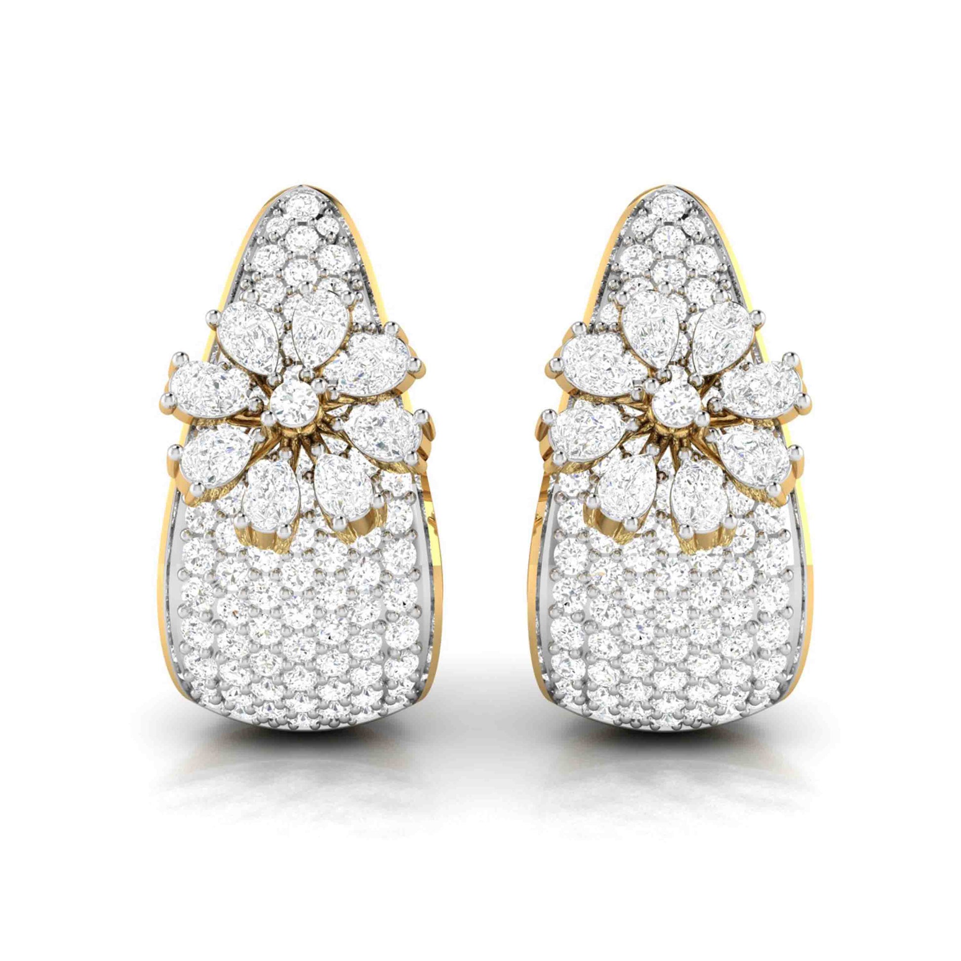 Flower Reign Yellow Gold Diamond Earrings [yg]
