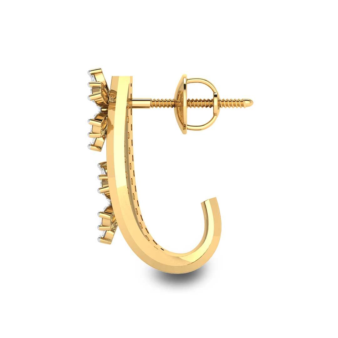 Yellow Gold Diamond Earrings - Floral Ensemble [yg]