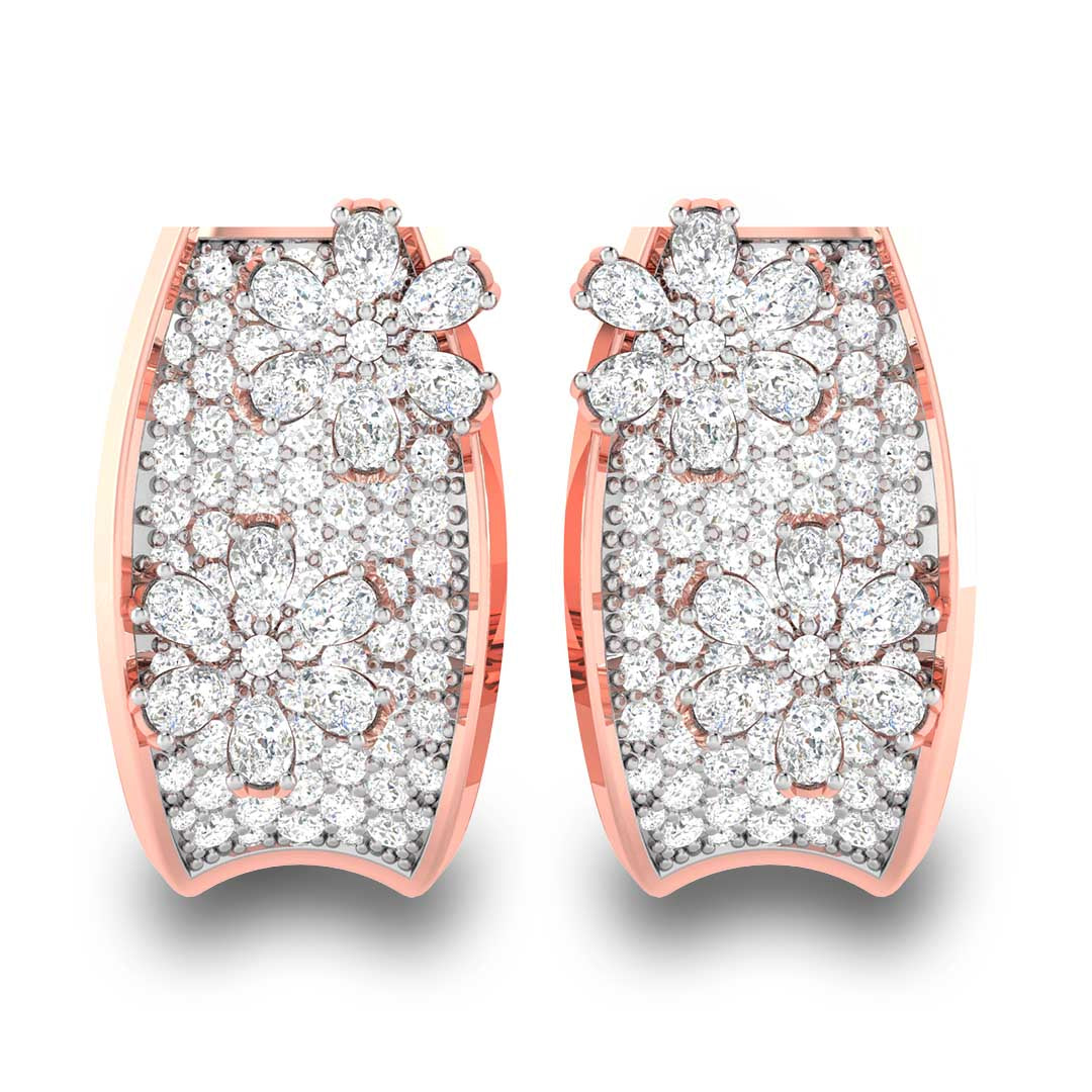 Floral Ensemble Rose Gold Diamond Earrings [rg]
