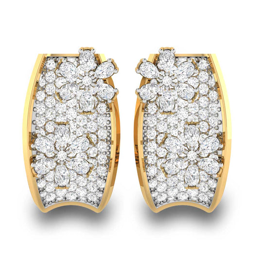 Floral Ensemble Yellow Gold Diamond Earrings [yg]
