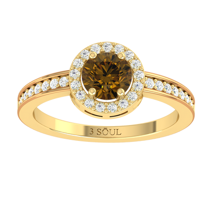 Yellow Gold Lab Grown Diamond Ring - Emberora Lumis [yg]