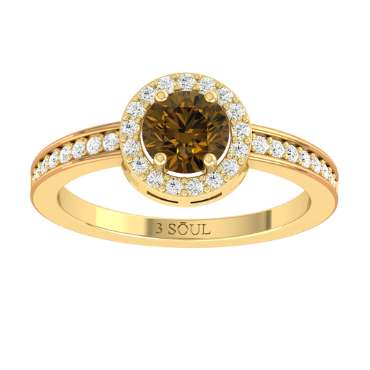Yellow Gold Lab Grown Diamond Ring - Emberora Lumis [yg]
