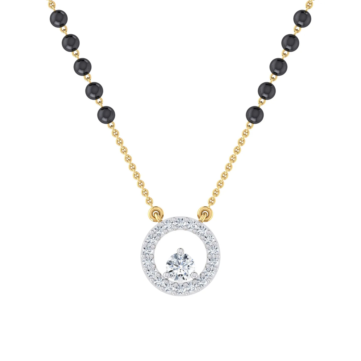 Sparkling Gems Yellow Gold Diamond Mangalsutra [yg]