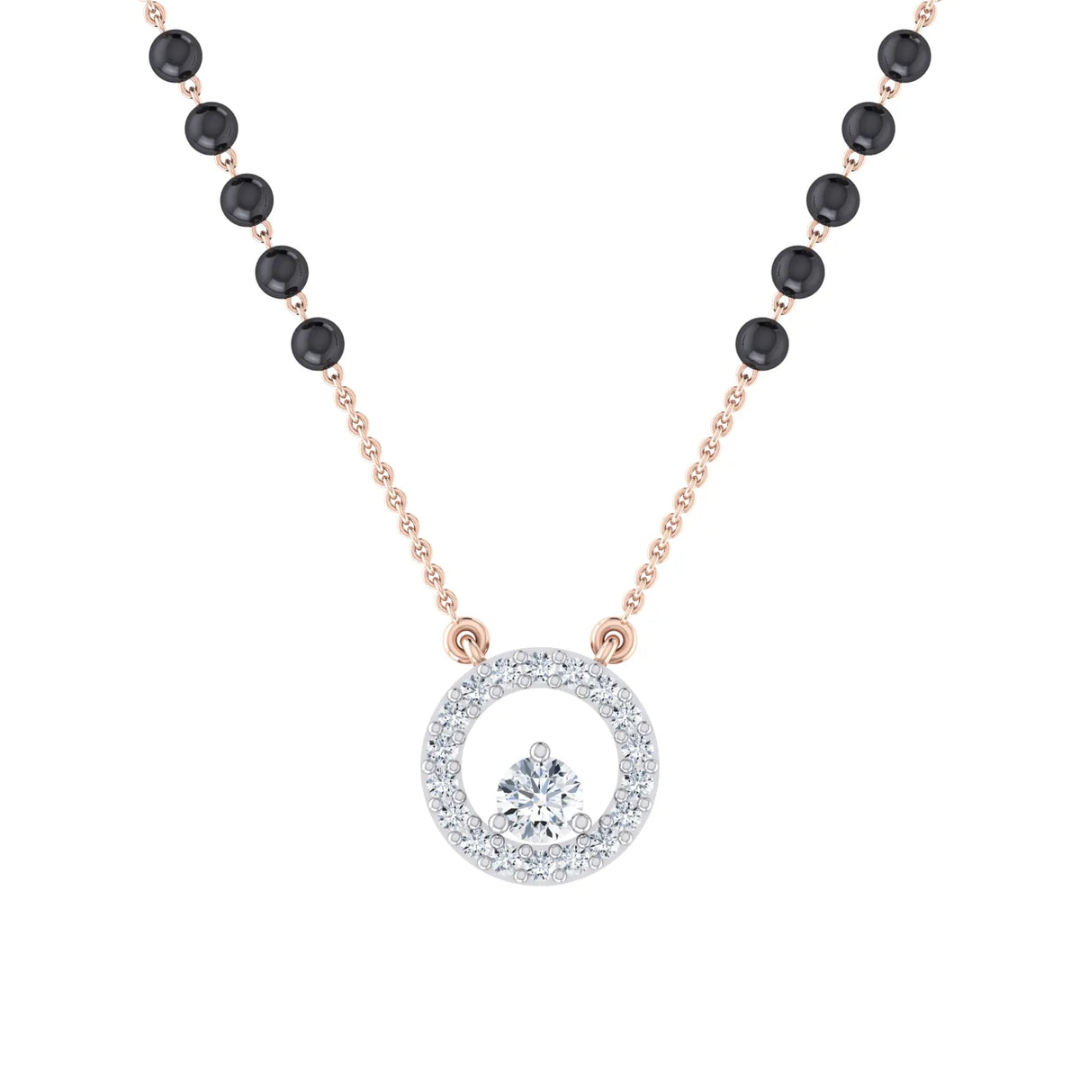 Sparkling Gems Rose Gold Diamond Mangalsutra [rg]