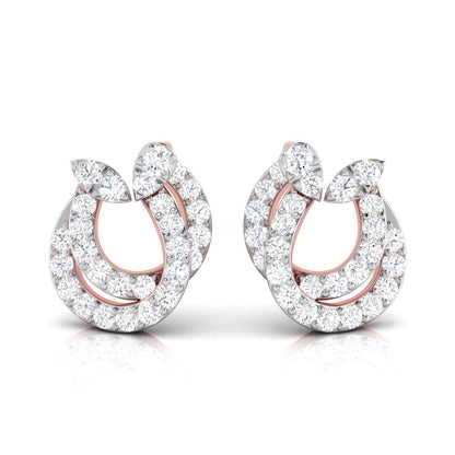 Leafy Luster Rose Gold Diamond Earrings [rg]