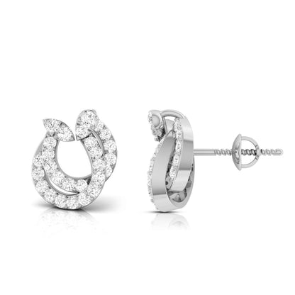 White Gold Diamond Earrings - Leafy Luster [wg]