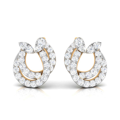 Leafy Luster Yellow Gold Diamond Earrings [yg]