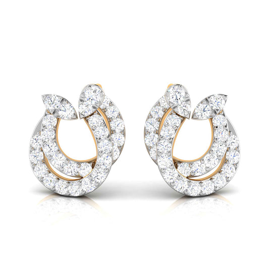 Leafy Luster Yellow Gold Diamond Earrings [yg]