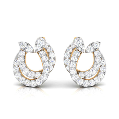 Leafy Luster Yellow Gold Diamond Earrings [yg]