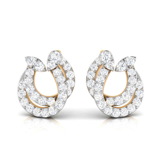 Leafy Luster Yellow Gold Diamond Earrings [yg]