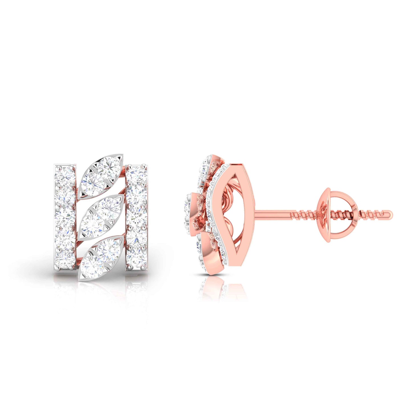 Rose Gold Diamond Earrings - Eternal Curves [rg]