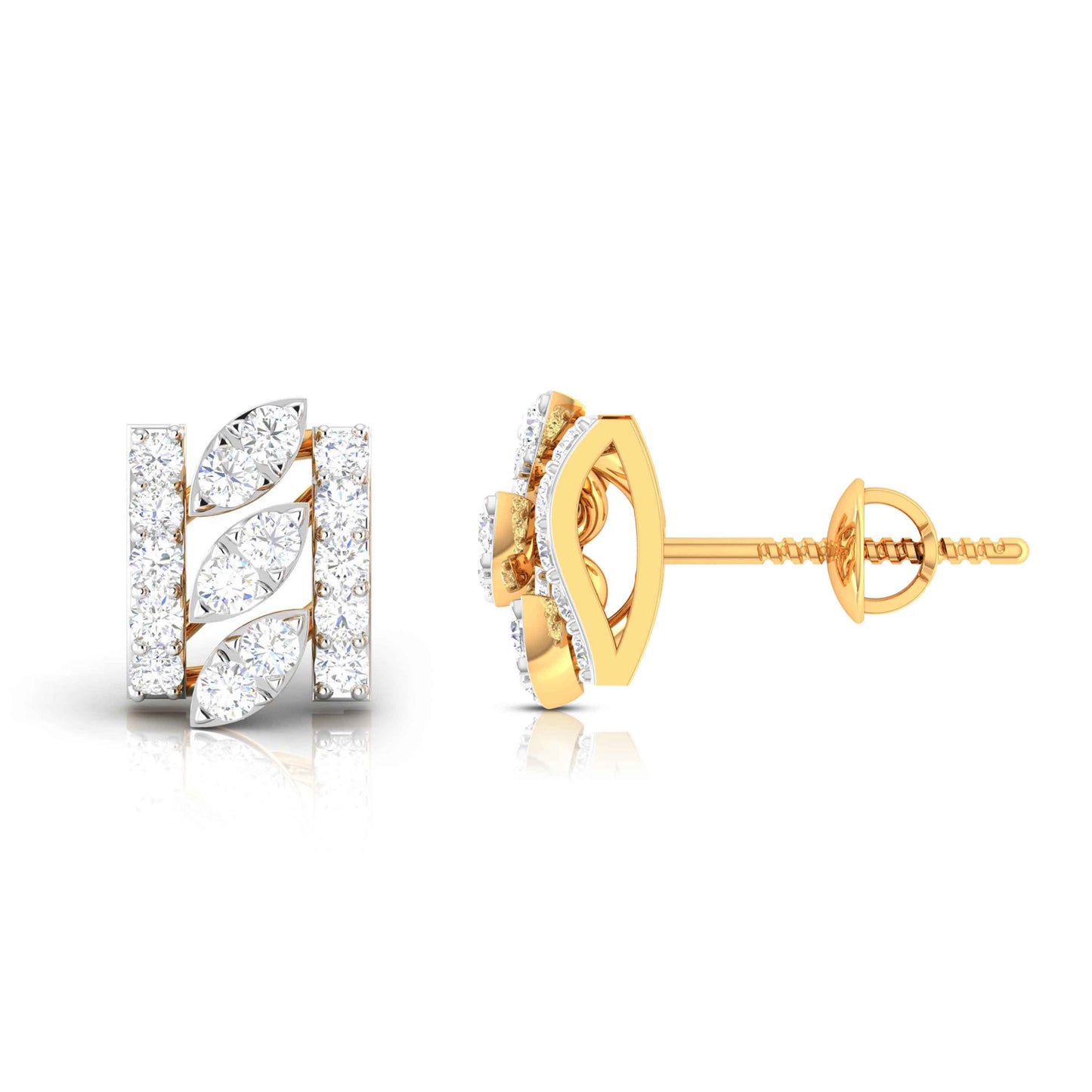 Yellow Gold Diamond Earrings - Eternal Curves [yg]