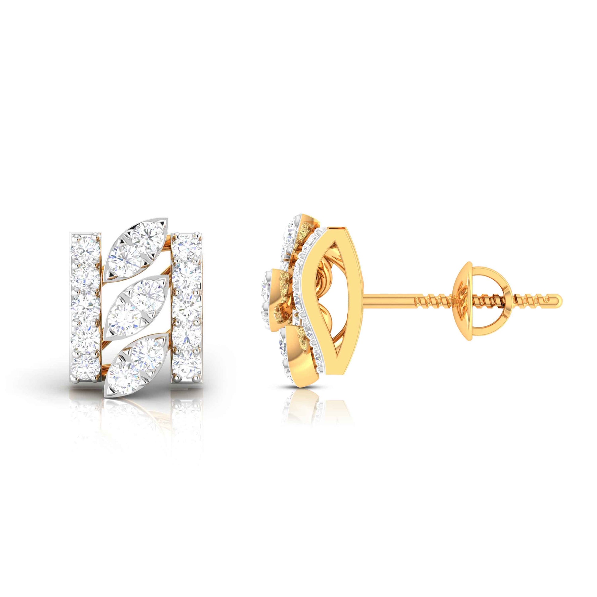Yellow Gold Diamond Earrings - Eternal Curves [yg]