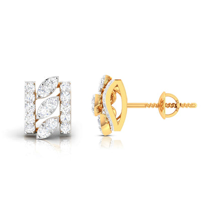Yellow Gold Diamond Earrings - Eternal Curves [yg]
