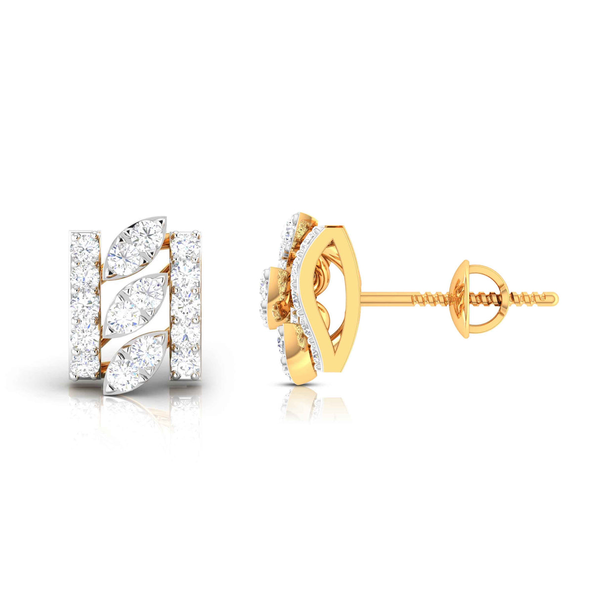Yellow Gold Diamond Earrings - Eternal Curves [yg]