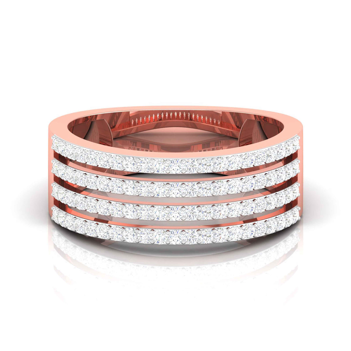 Golden Interval Rose Gold Diamond Ring [rg]