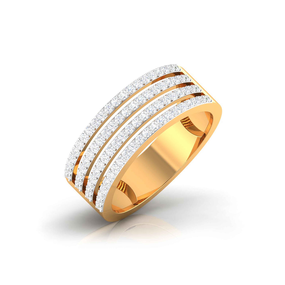 Golden Interval Diamond Ring