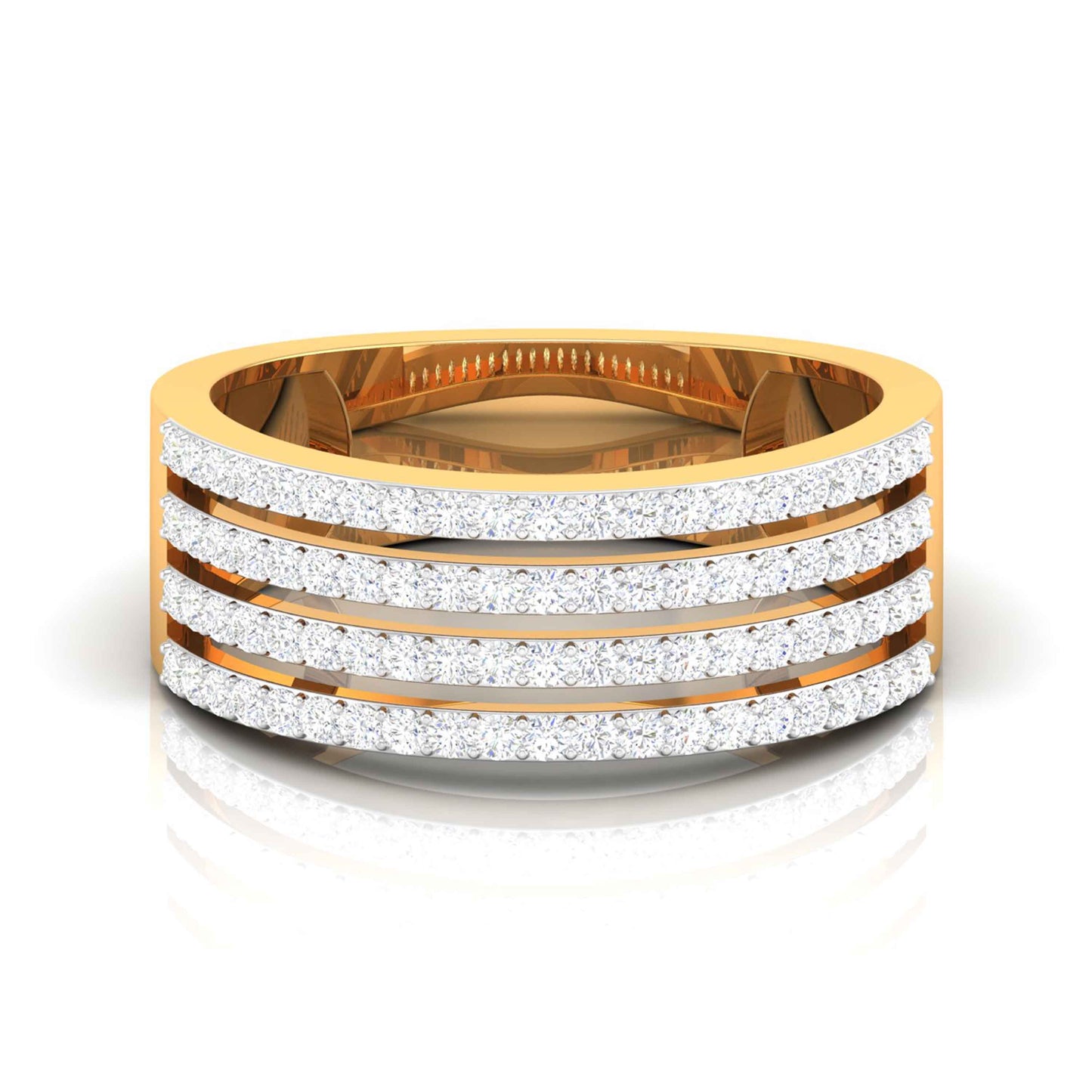 Golden Interval Yellow Gold Diamond Ring [yg]