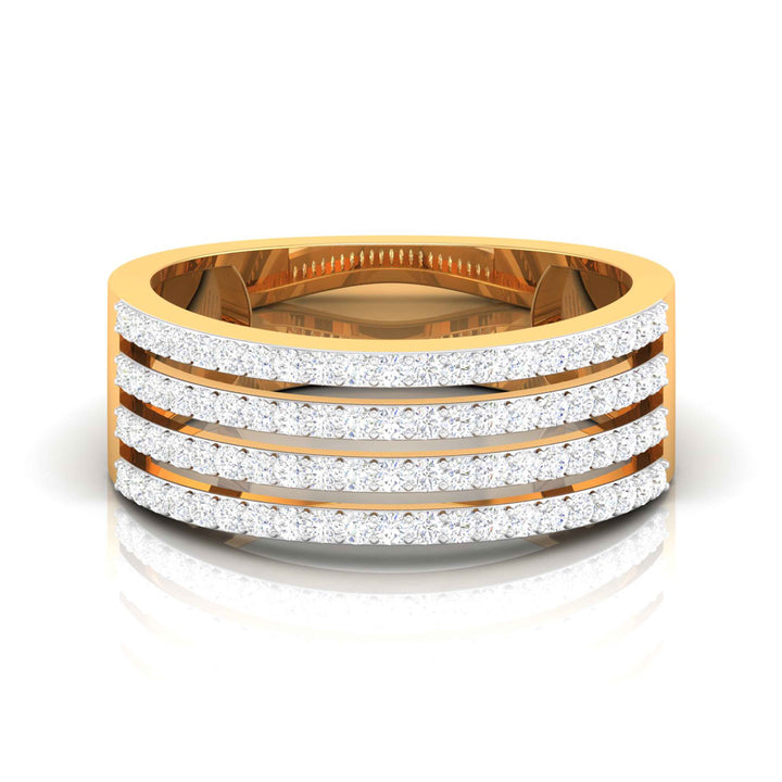 Golden Interval Diamond Ring