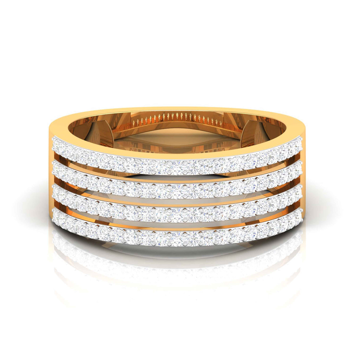 Golden Interval Yellow Gold Diamond Ring [yg]