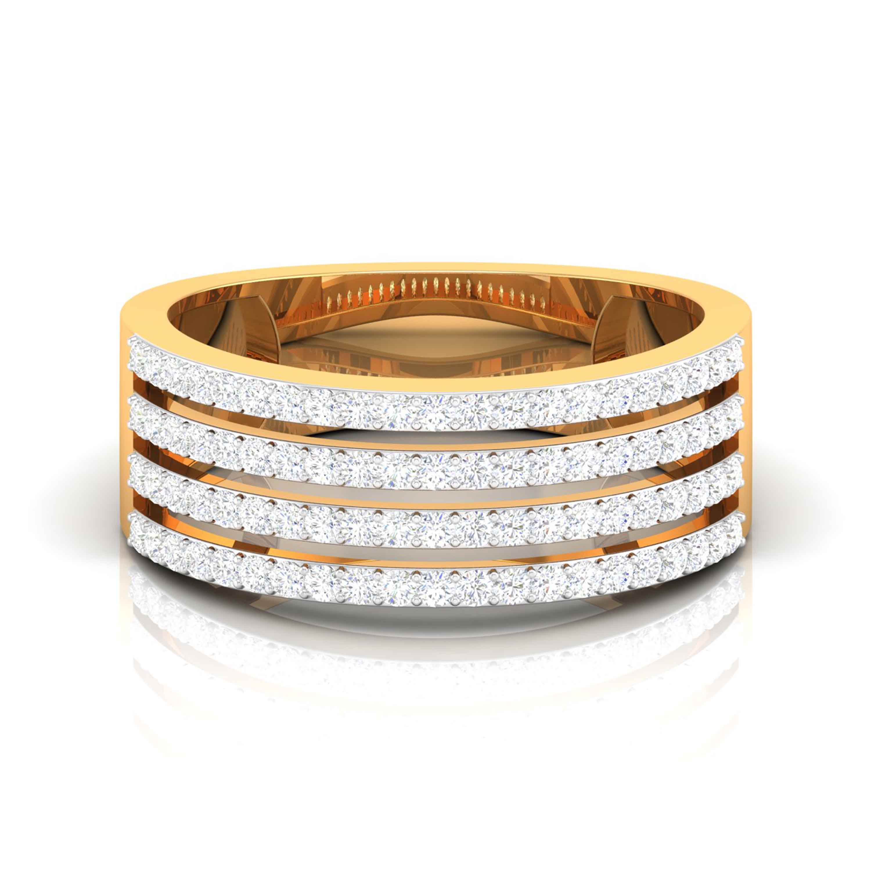 Golden Interval Yellow Gold Diamond Ring  [yg]