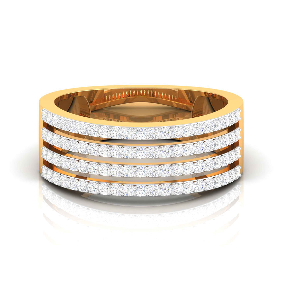 Golden Interval Yellow Gold Diamond Ring  [yg]