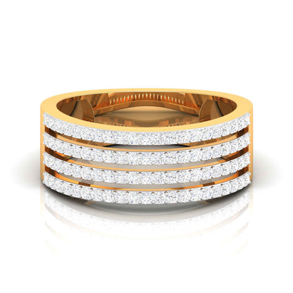 Golden Interval Yellow Gold Diamond Ring  [yg]