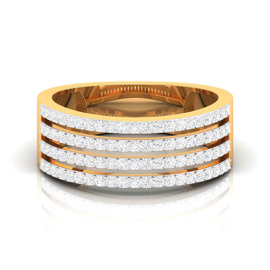 Golden Interval Yellow Gold Diamond Ring  [yg]