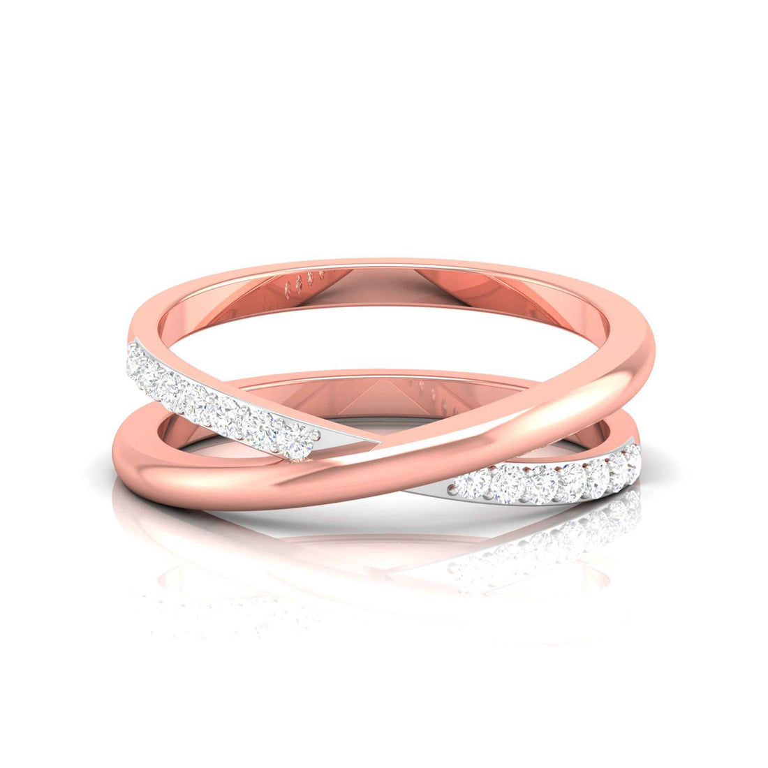 Curve Merge Rose Gold Customised Diamond Ring [rg]
