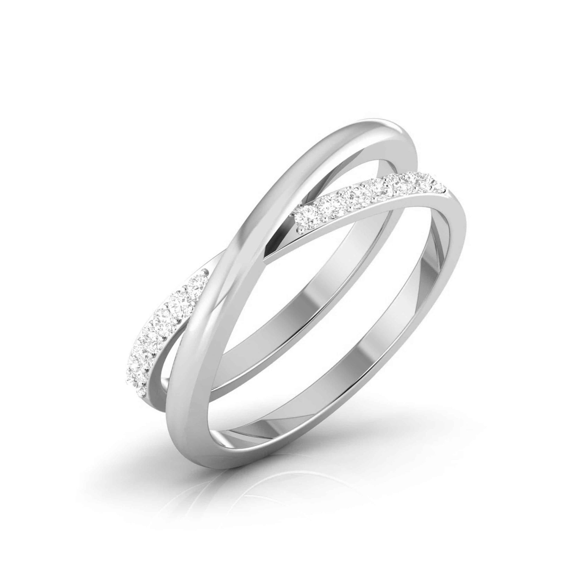 White Gold Customised Diamond Ring - Curve Merge [wg]