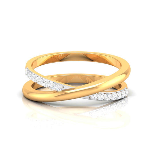 Curve Merge Yellow Gold Customised Diamond Ring [yg]
