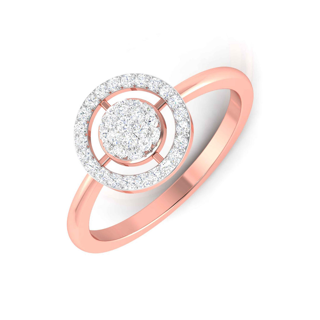 Rose Gold Customised Diamond Ring - Galaxy Halo [rg]