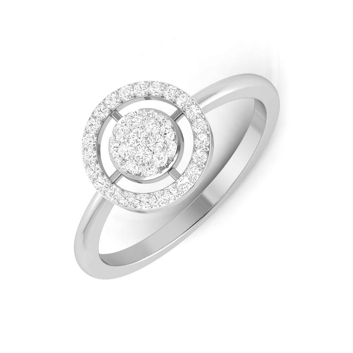 White Gold Customised Diamond Ring - Galaxy Halo [wg]