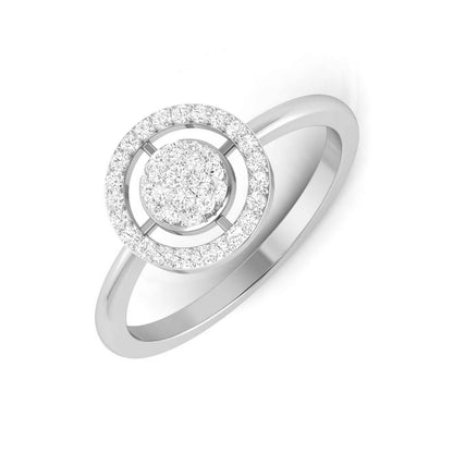 White Gold Customised Diamond Ring - Galaxy Halo [wg]