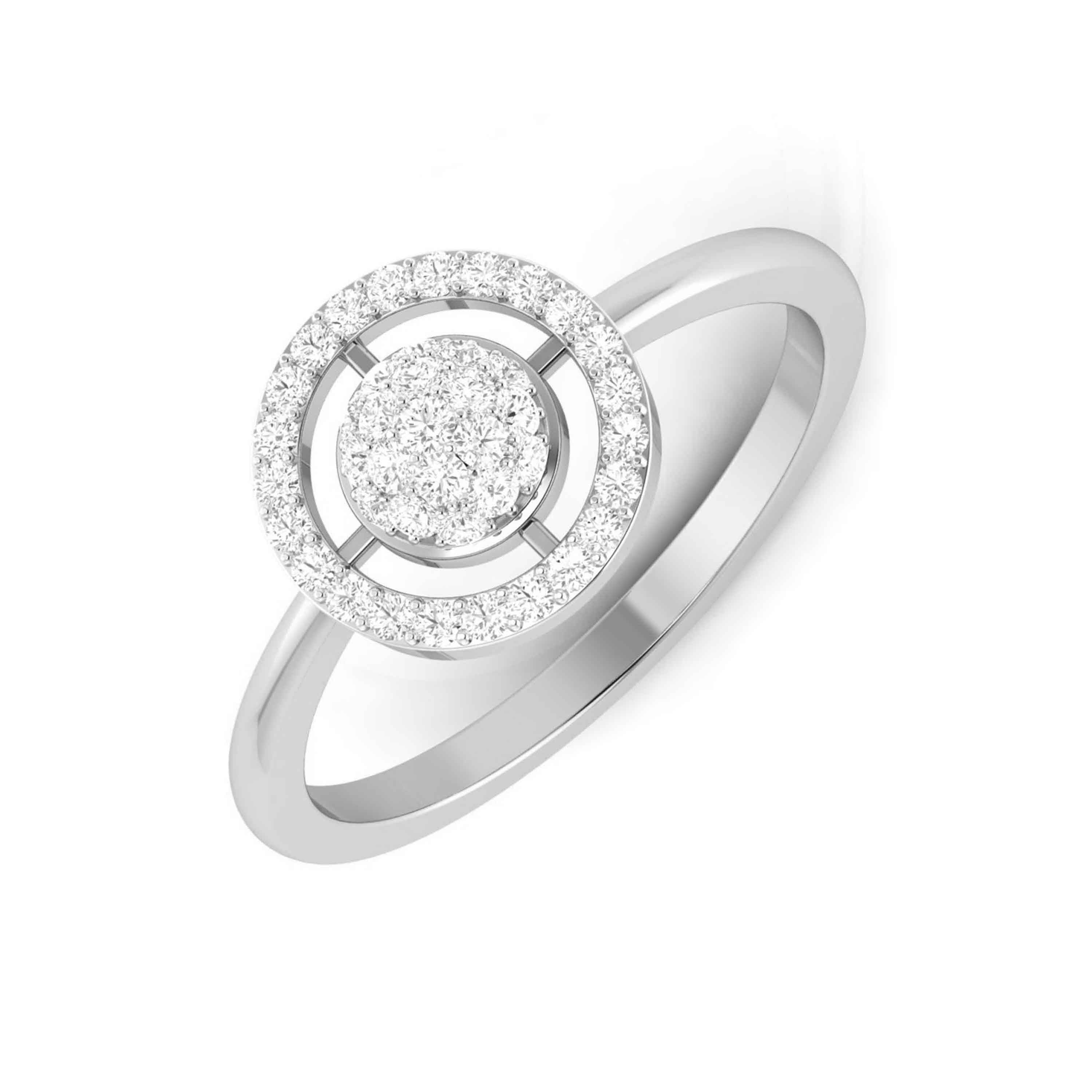 White Gold Customised Diamond Ring - Galaxy Halo [wg]