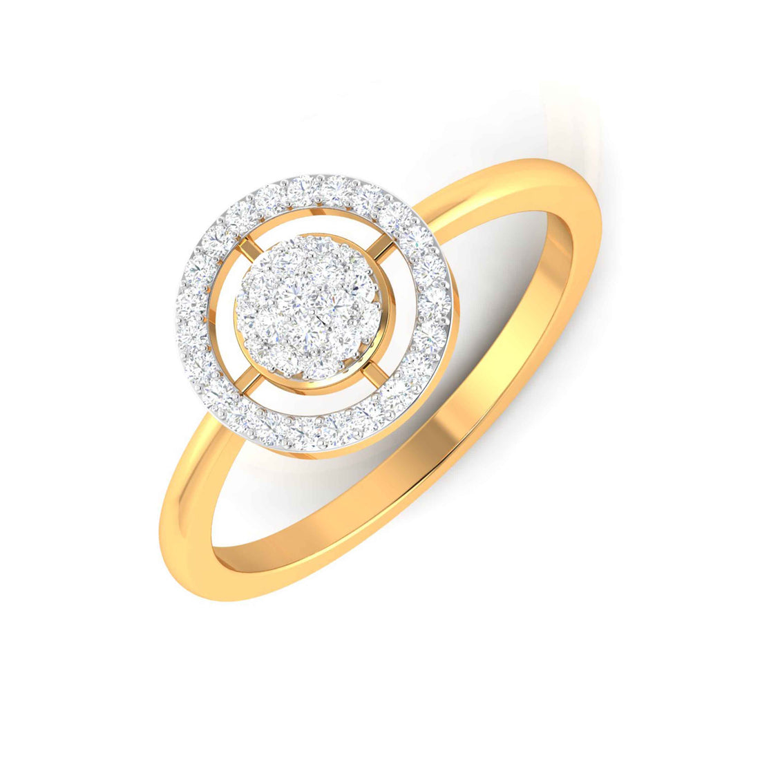 Yellow Gold Customised Diamond Ring - Galaxy Halo [yg]