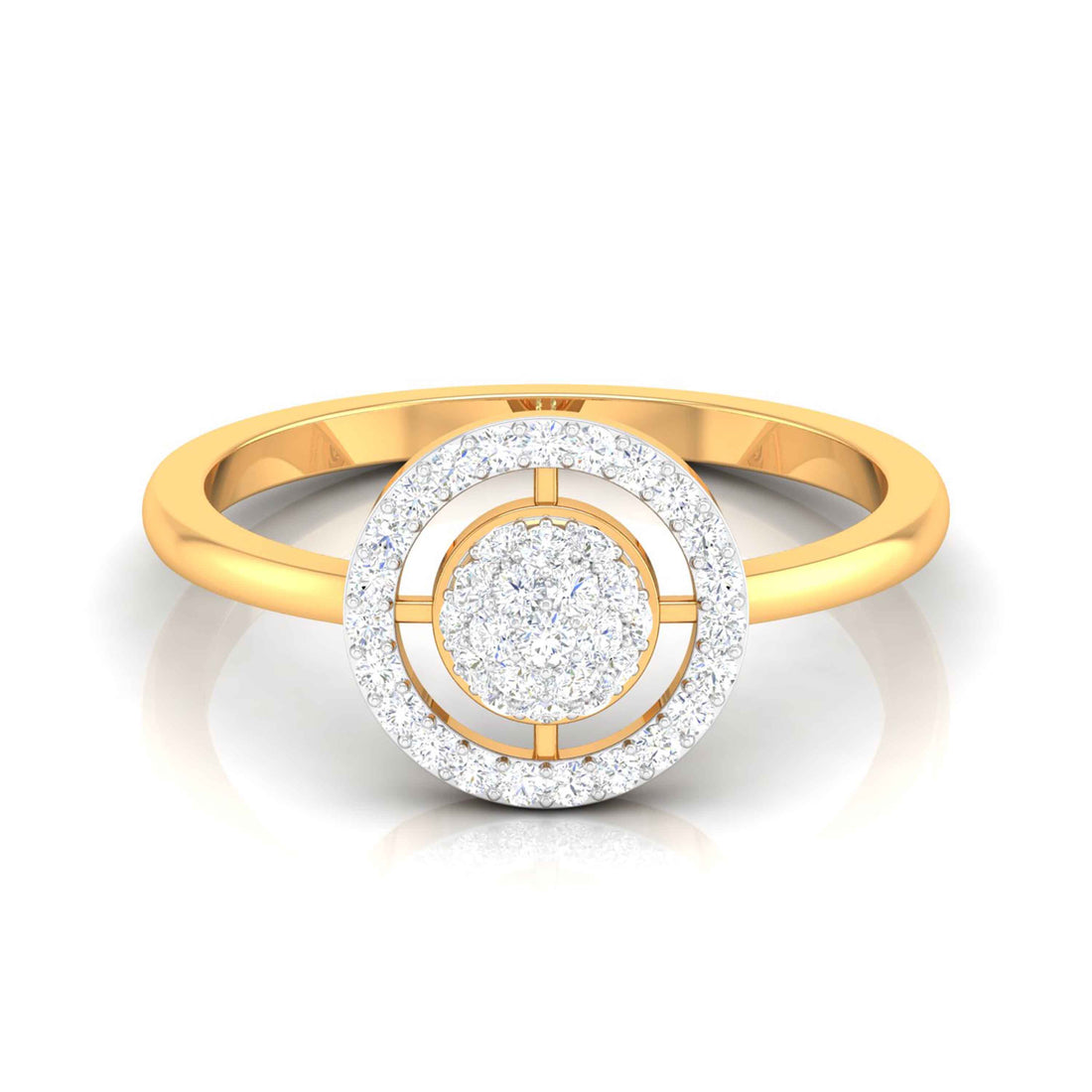 Galaxy Halo Yellow Gold Customised Diamond Ring [yg]