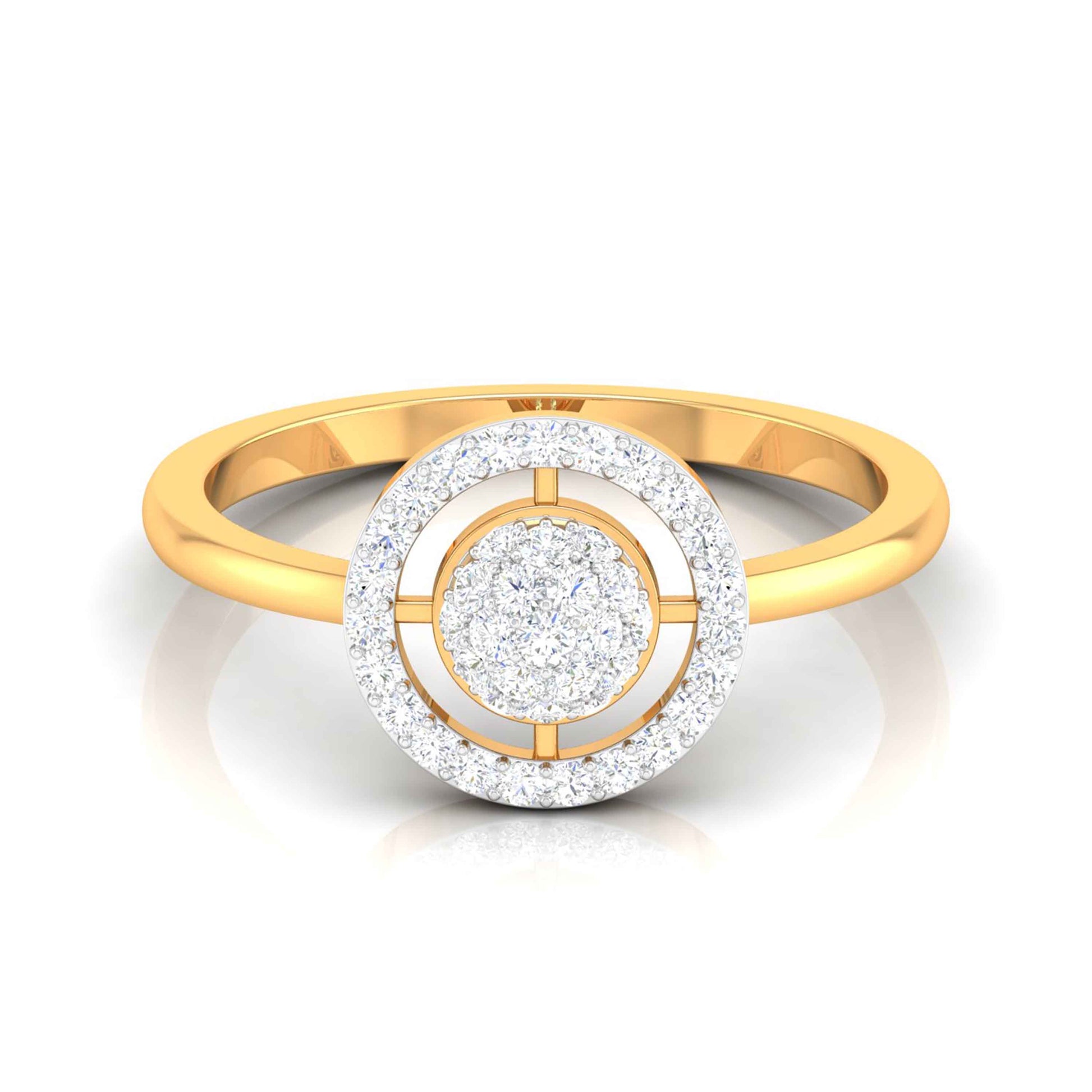 Galaxy Halo Yellow Gold Customised Diamond Ring [yg]