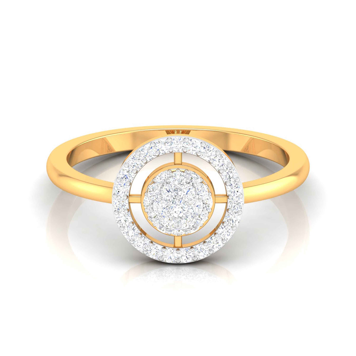 Galaxy Halo Yellow Gold Customised Diamond Ring [yg]