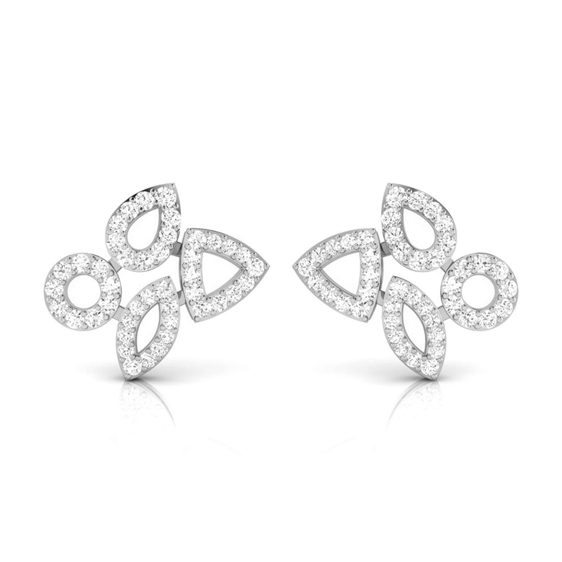 Petal Motion White Gold Diamond Earrings [wg]