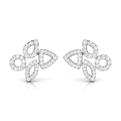 Petal Motion White Gold Diamond Earrings [wg]
