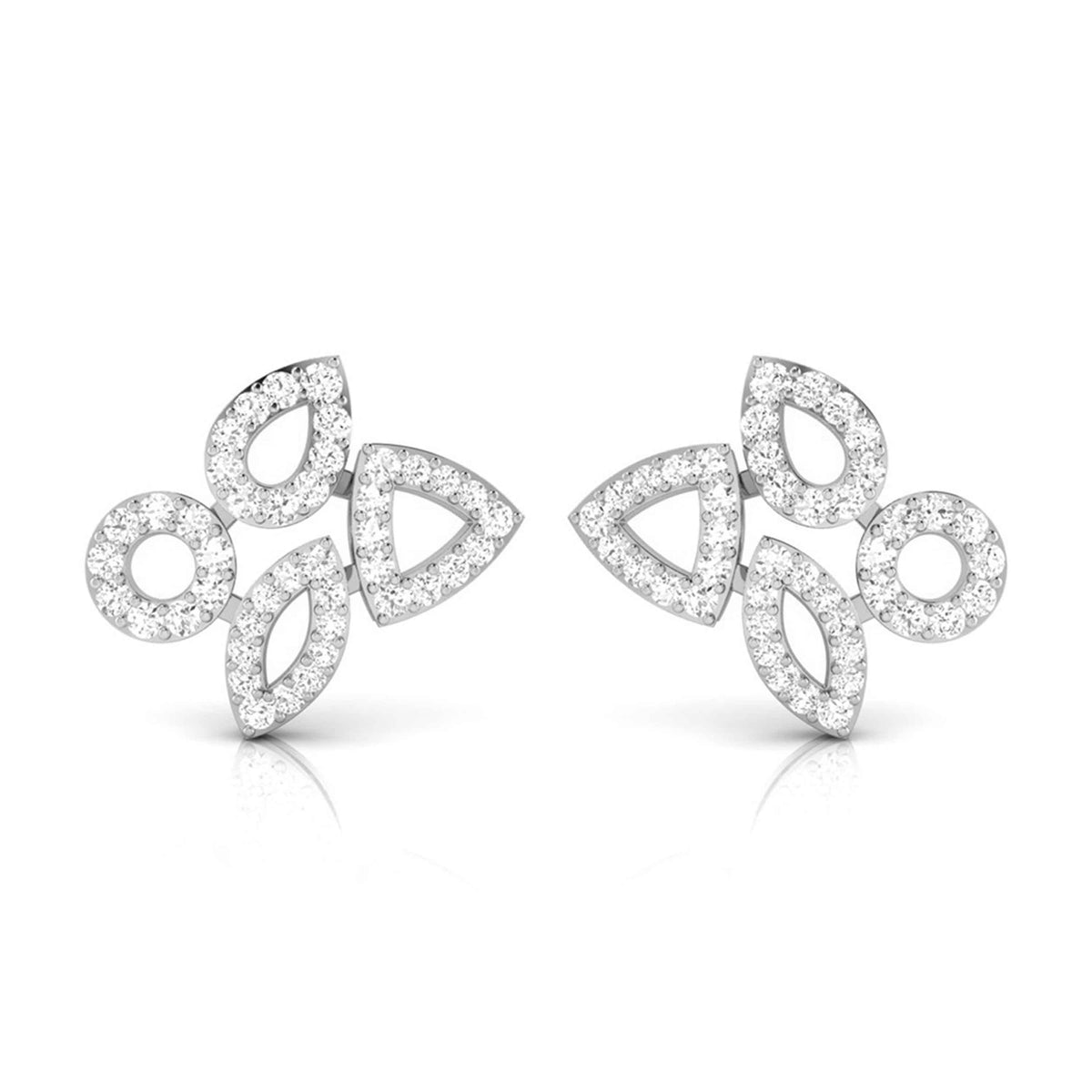 Petal Motion White Gold Diamond Earrings [wg]