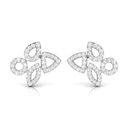 Petal Motion White Gold Diamond Earrings [wg]