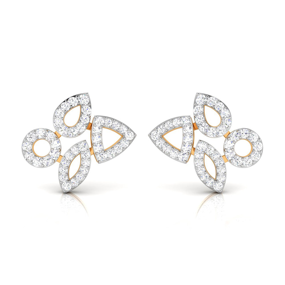 Petal Motion Yellow Gold Diamond Earrings [yg]