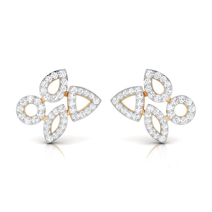 Petal Motion Yellow Gold Diamond Earrings [yg]