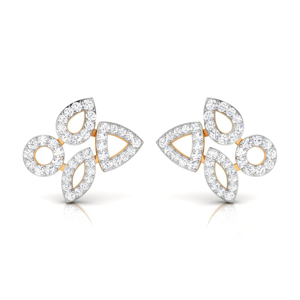 Petal Motion Yellow Gold Diamond Earrings [yg]