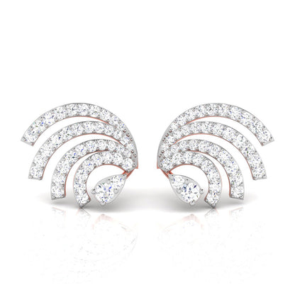 Radiant Wave Rose Gold Diamond Earrings [rg]