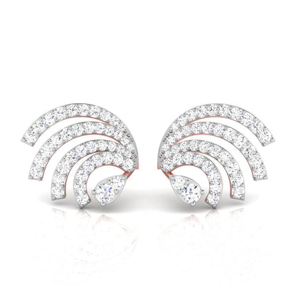 Radiant Wave Rose Gold Diamond Earrings [rg]