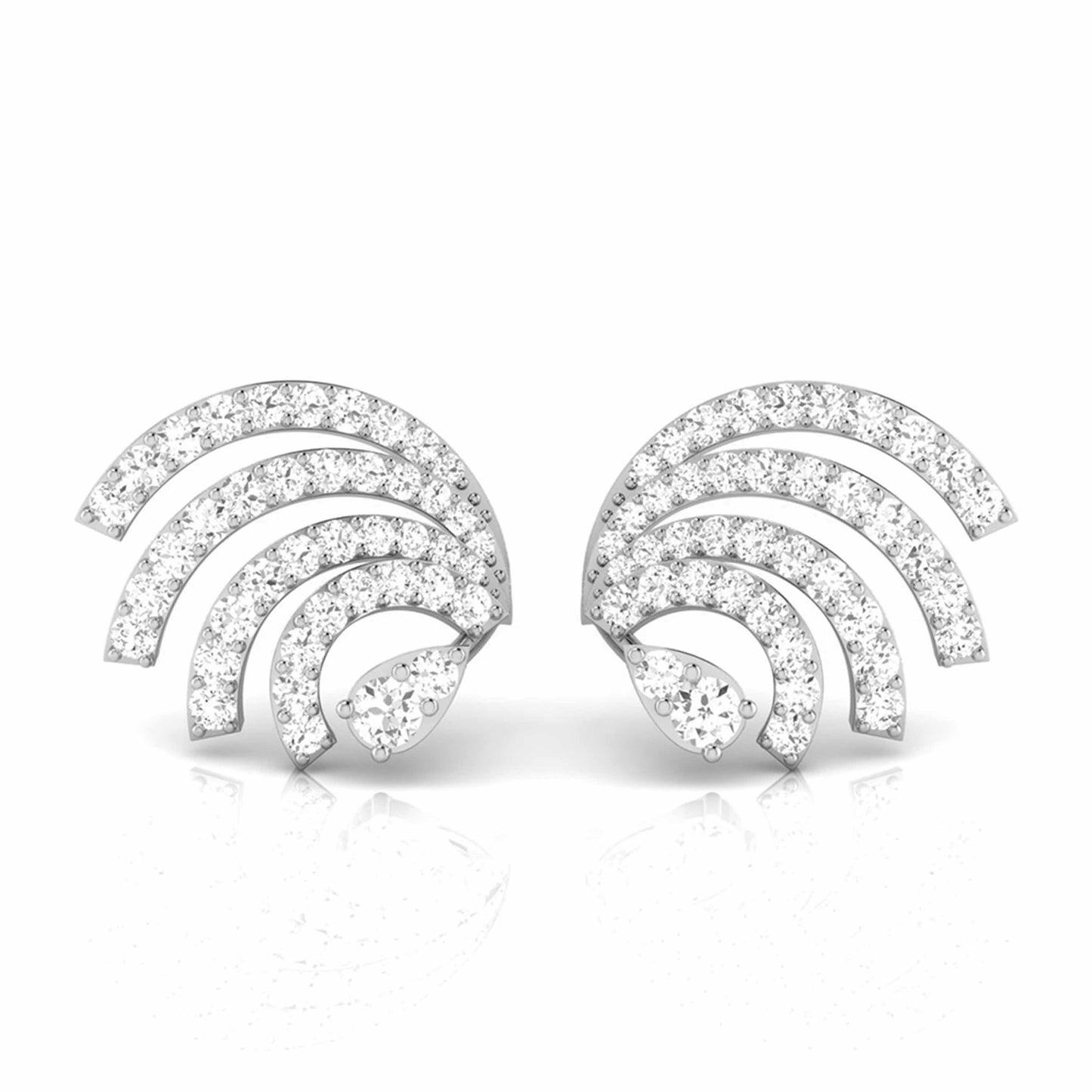 Radiant Wave White Gold Diamond Earrings [wg]